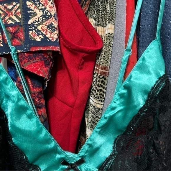 Frederick's of Hollywood Cross Back Satin Lace Slip Top Sz Large -Kira" - Picture 9 of 11